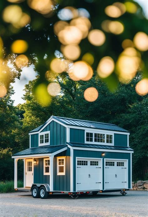 X Tiny House Floor Plan With Double Loft And Double Garage Plans