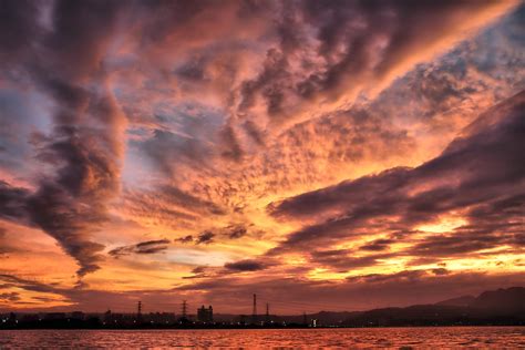 Free Images Afterglow Red Sky At Morning Cloud Sunset Nature