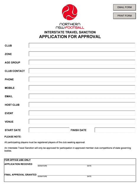 Fillable Online INTERSTATE TRAVEL SANCTION APPLICATION FOR APPROVAL Fax