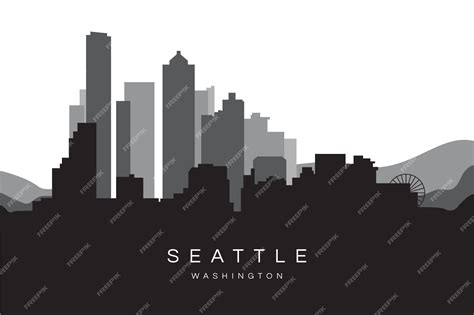 Premium Vector | Flat design seattle skyline silhouette