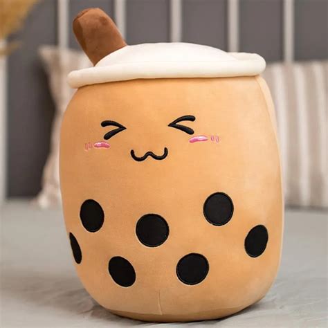 Cute Fruit Drink Plush Stuffed Soft Pink Strawberry Milk Plush Boba Cup