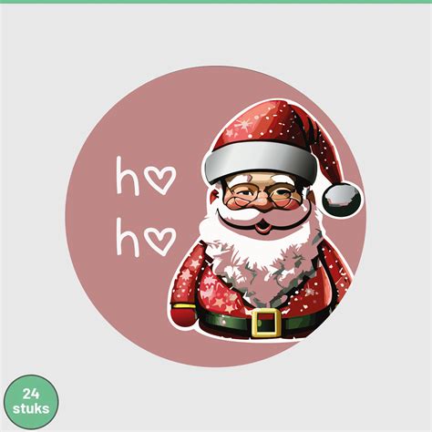 Sluitstickers Cadeaustickers Kerst 24 Stuks Ho Ho Kerstman