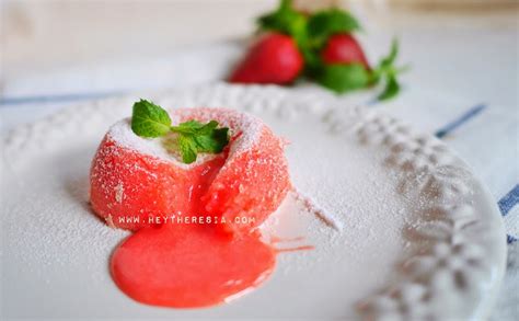 Pink (Strawberry) Lava Cake Recipe | HeyTheresia - Indonesian Food ...