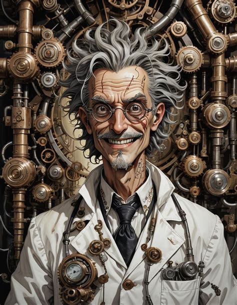 Intricately Detailed Anime Portrait Of A Mad Scientist15 Steampunk