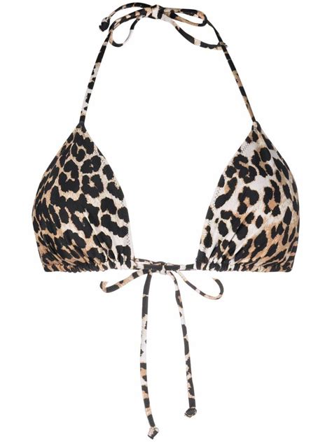 Ganni Leopard Bikini Tops Products Editorialist
