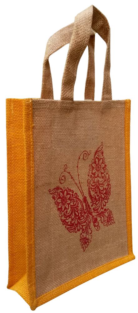 Natural Printed Handmade Jute Bag Size Dimension 9 X 9 At Rs 45 Piece