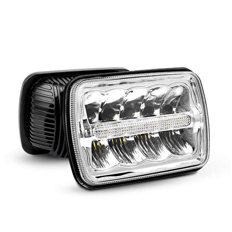 Nilight 20014h Led Headlights 7x6 Rectangle Led Headlights 2pcs 45w Hi Lo Beam W Drl For Jeep