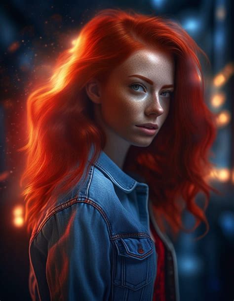 Redheaded Goddess In Denim Ai Generated Artwork Nightcafe Creator