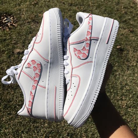 Adorable Custom Air Force 1 😍 Candy Hearts”💓💓💓 All Depop Nike