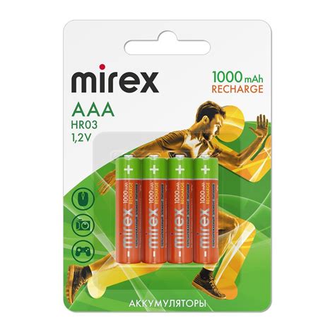 Mirex Аккумуляторная батарейка Aaa 1 2 В 1000 мАч 4 шт купить с