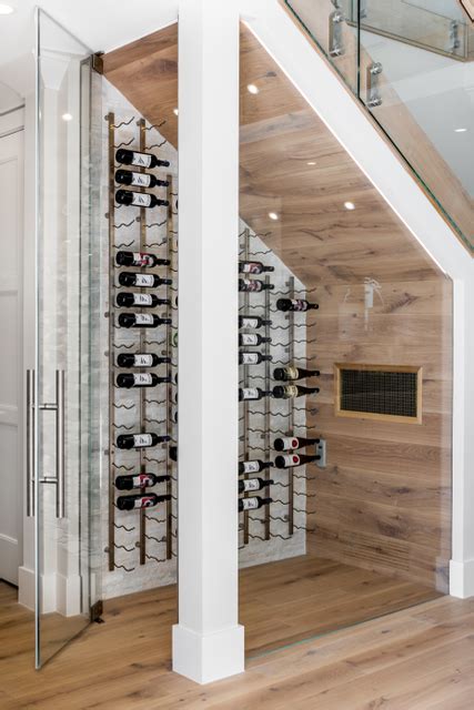 Frameless Wine Room Glass Doors Contemporary Wine Cellar New York By