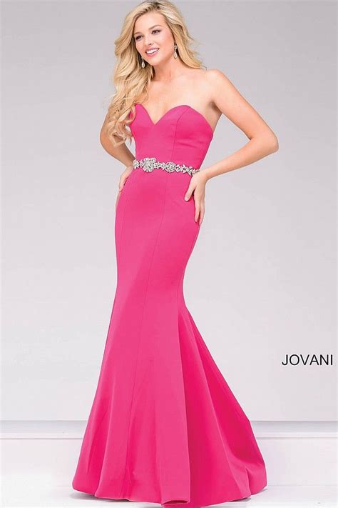 Jovani Dress 34010 Fuchsia Floor Length Mermaid Strap Jovani Dresses Prom Dresses Gowns