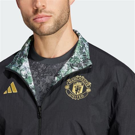 Adidas Manchester United Stone Roses Anthem Jacket Black Multicolor