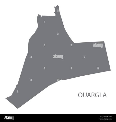 Ouargla Algeria Map Grey Illustration Silhouette Stock Vector Image