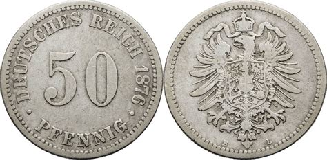 Kaiserreich 50 Pfennig 1876 B Kursmünze 1875 1877 F MA Shops