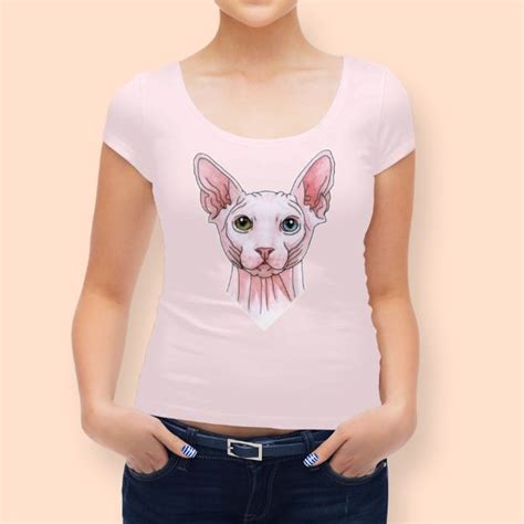 Sphynx Cat Portrait Womens Classic T Shirt By Savousepate Numbered