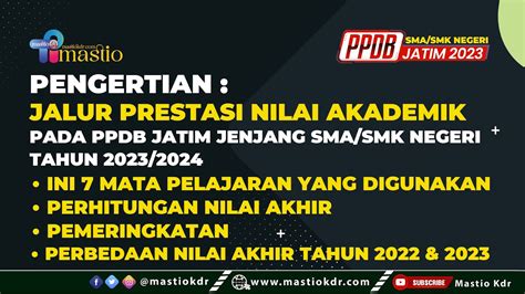 Pengertian Jalur Prestasi Nilai Akademik Pada Ppdb Jatim Jenjang Sma