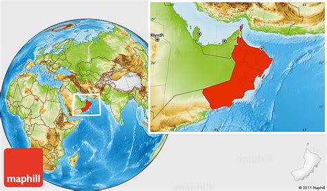 Physical Location Map of Oman