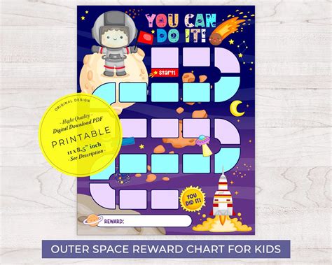 Outer Space Reward Chart Printable Astronaut Behavior Chart Daily Chore