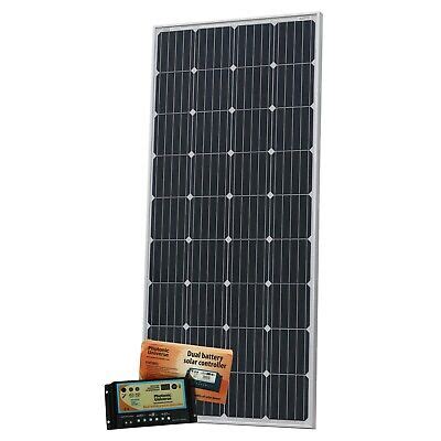 W V Dual Battery Solar Panel Charging Kit Motorhome Camper Boat