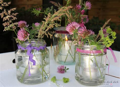 Das Geht Fix No Windlichter Mit Wiesenblumen Tischlein Deck Dich