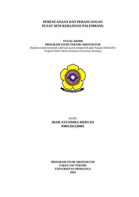 Pdf Perencanaan Dan Perancangan Pusat Seni Kerajinan Repository