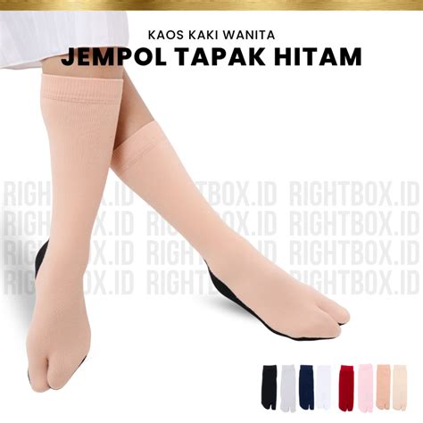 Jual Rightbox Kaos Kaki Muslimah Jempol Polos Telapak Hitam Panjang