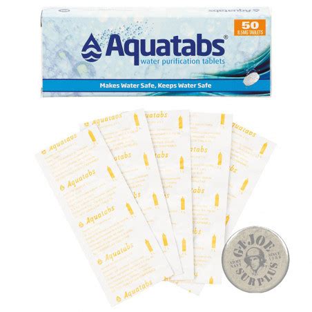 WATER PURIFICATION TABLETS AQUATABS 50 UNITS