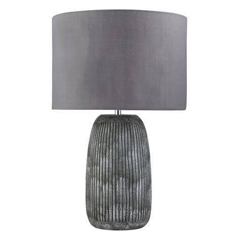 1271gy Fairfield Table Lamp Grey Detailed Base Grey Shade