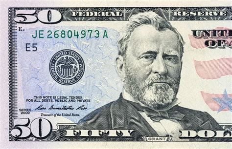 Fifty Dollar Bill Macro Usd President Ulysses Grant Portrait United — Stock Photo © design_ua ...