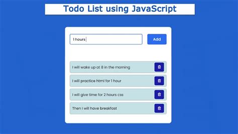 How To Make A Todo List Using Javascript Todo List Javascript Youtube