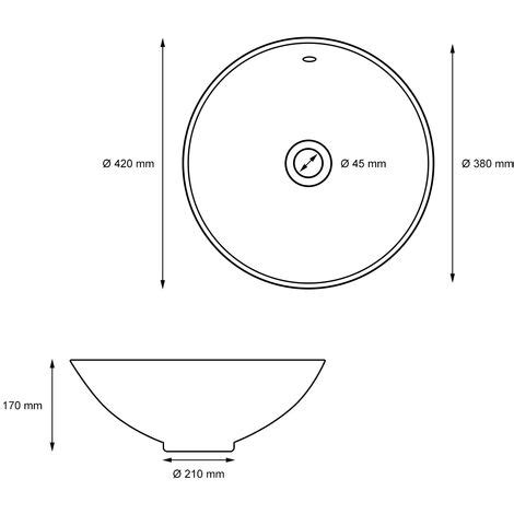 Ecd Germany Lavabo Ronde En C Ramique X Mm Blanc Avec