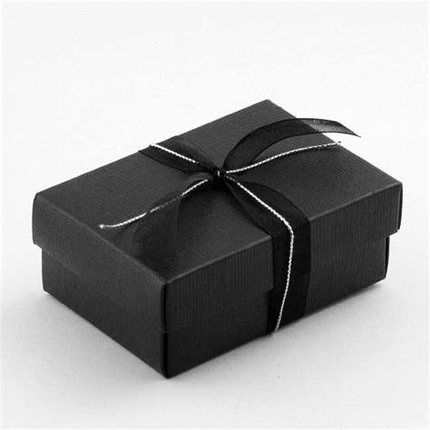 Black Silk Rectangular Favour Box With Lid By Favour Lane