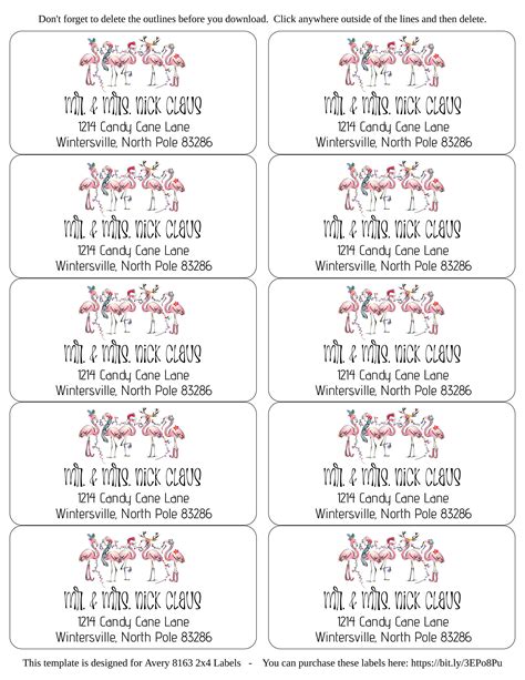 Editable Christmas Address Label Template 2x4 Address Label Addressing Christmas Word Mail