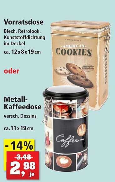 Vorratsdose Oder Metall Kaffeedose Angebot Bei Thomas Philipps