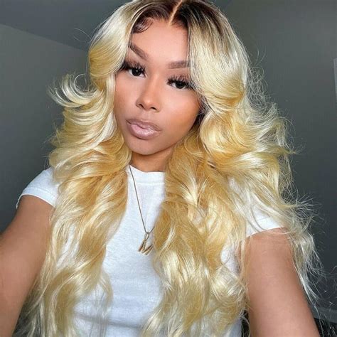 4 613 Ombre 613 Blonde Hair Straight And Body Wave Lace Front Wigs 8