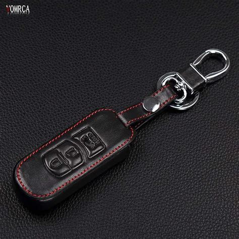 Genuine Leather Car Key Fob Case Cover Protector For Mazda Mazda