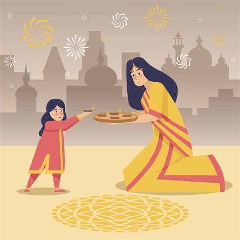 Diwali Celebration Illustration 1343552 Vector Art At Vecteezy