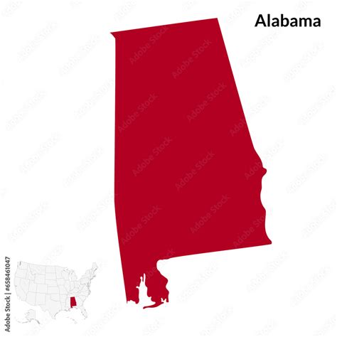 Map of Alabama. Alabama map. USA map Stock Photo | Adobe Stock