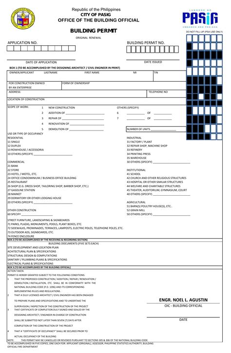 Business Permit Renewal Form Pasig City Darrin Kenneys Templates