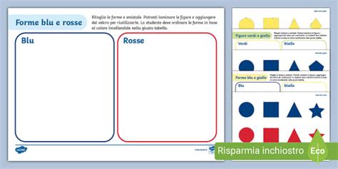 Attività Smistamento Colori E Forme Autismo Teacher Made