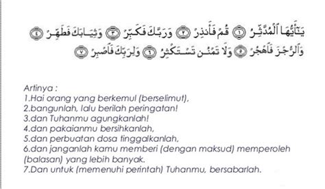 Terjemahan Surat Al Mudatsir Mary Clark