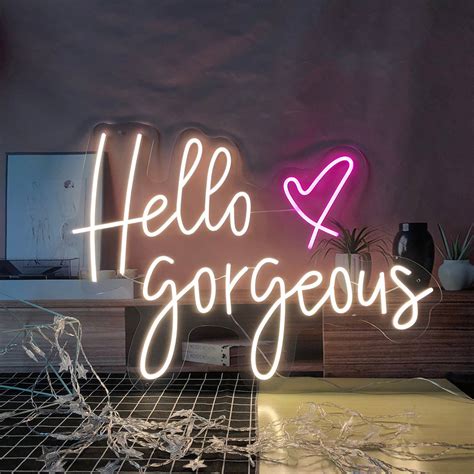 Hello Gorgeous Neon Signs Warm White