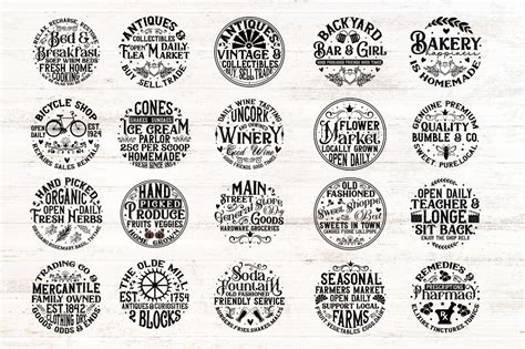 Vintage Round Sign Bundle By Regulrcrative | TheHungryJPEG