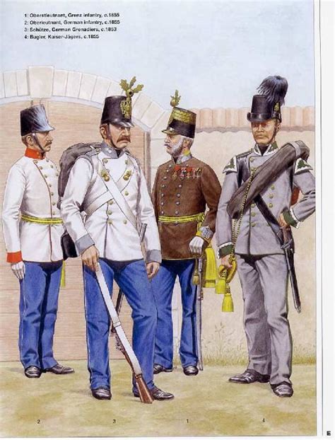 Infantry Uniforms Of The Austrian Empire 1836 1866 Austrians 1859 66