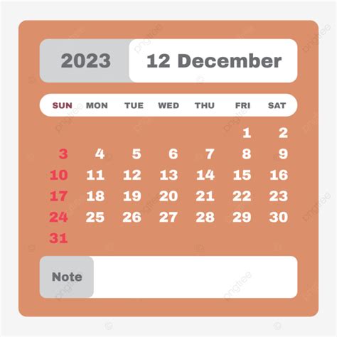 December Calendar 2023, December, Calendar, 2023 PNG and Vector with ...