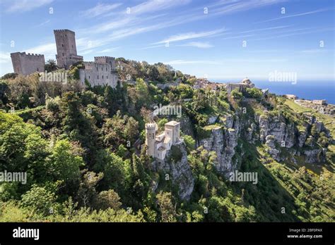 Balio Castle And Pepoli Turret Next To Venus Castle In Erice Historic