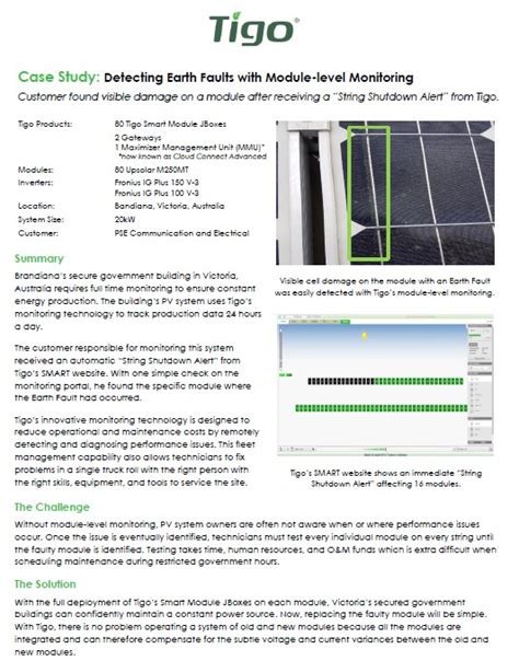 Case Study Detecting Faults With Tigo S Module Level Monitoring Tigo