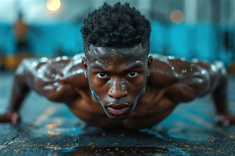 Um atleta afro americano negro mescal ai generativo saudável Foto