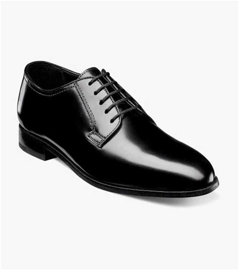 Mens Dress Shoes Black Plain Toe Oxford Florsheim Lexington